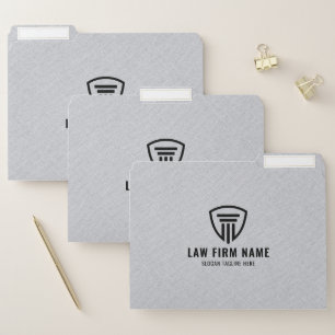 Light-gray faux linen law logo design file folder