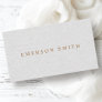 Light gray faux linen minimalist professional business card
