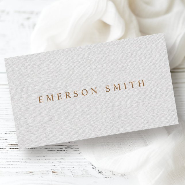 Light gray faux linen minimalist professional business card (Light gray faux linen minimalist professional business card)