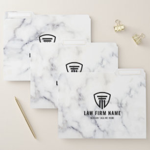 Light-gray faux marble law logo design file folder