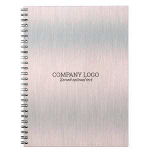 Light-gray faux metallic brushed aluminum texture notebook