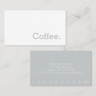 Light Gray Flannel Loyalty Coffee Punch-Card