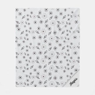 Light Gray Floral Pattern Blanket