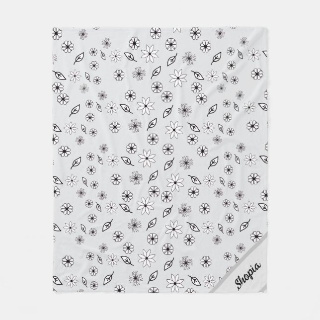 Light Gray Floral Pattern Blanket (Front)