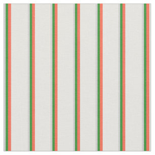 Light Gray, Forest Green, Red, and White Pattern Fabric