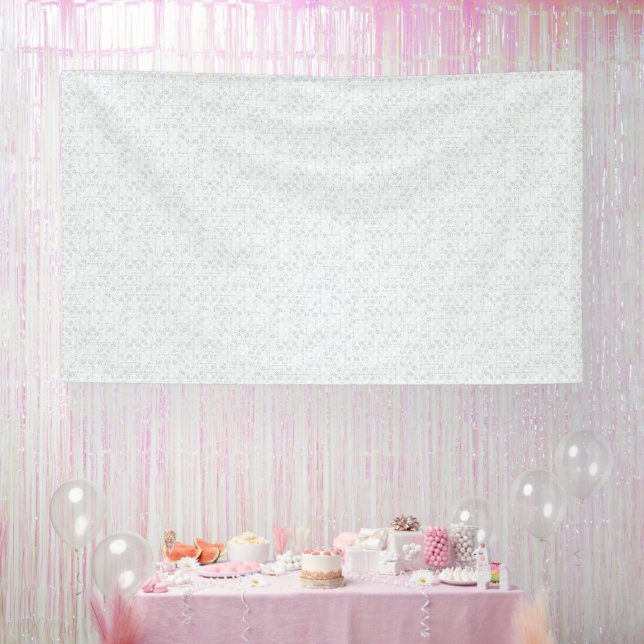 Light Gray Geometric Floral |Modern Summer Pattern Banner (Party)