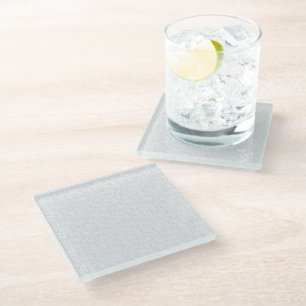 Light Gray Geometric Floral Modern Summer Pattern Glass Coaster