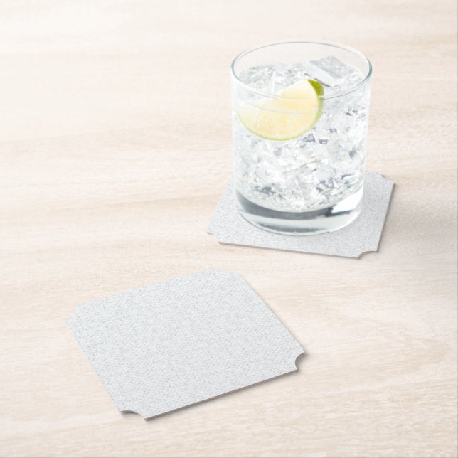Light Gray Geometric Floral |Modern Summer Pattern Paper Coaster (Insitu)
