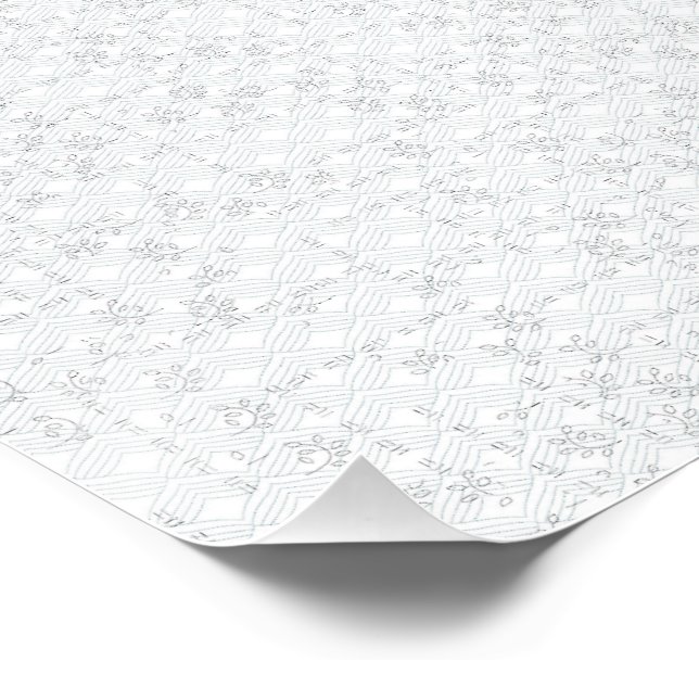 Light Gray Geometric Floral |Modern Summer Pattern Poster (Corner)