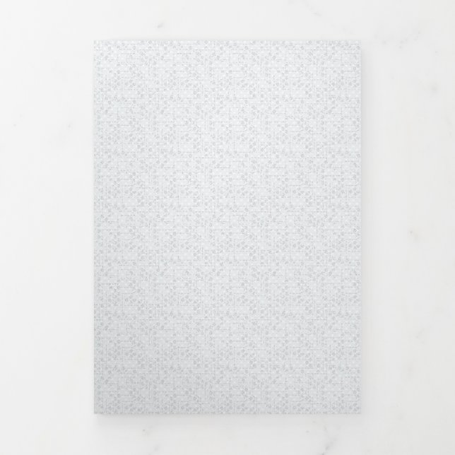 Light Gray Geometric Floral |Modern Summer Pattern Tri-Fold Card (Cover)
