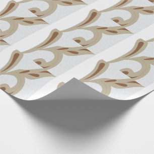 Light Gray Geometric Floral Modern Summer Pattern Wrapping Paper