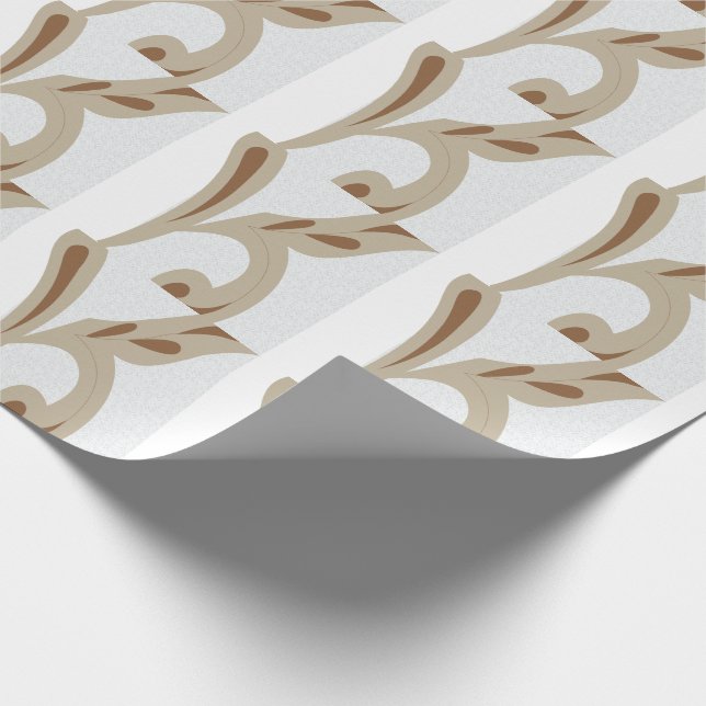 Light Gray Geometric Floral |Modern Summer Pattern Wrapping Paper (Corner)