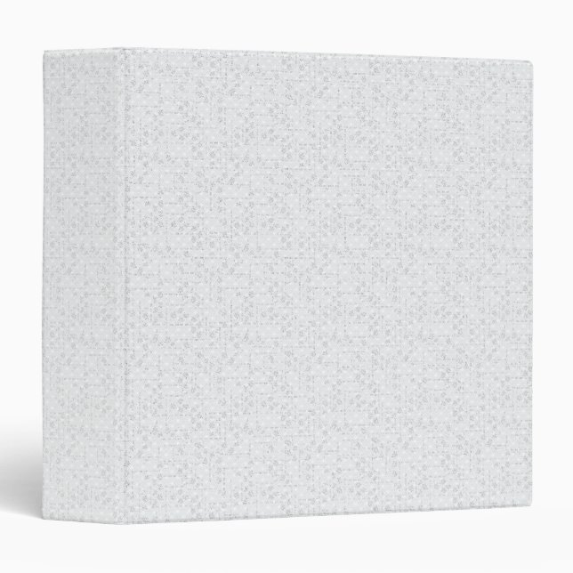 Light Gray Geometric Floral Pattern 3 Ring Binder (Front/Spine)