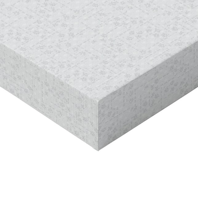 Light Gray Geometric Floral Pattern Faux Canvas Print (Corner)