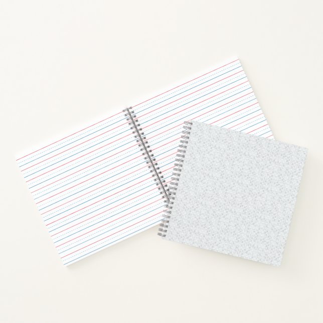 Light Gray Geometric Floral Pattern Notebook (Inside)