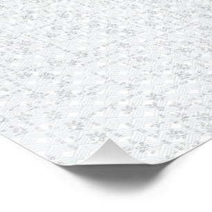 Light Gray Geometric Floral Pattern Poster