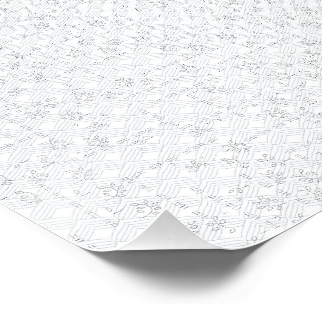 Light Gray Geometric Floral Pattern Poster (Corner)