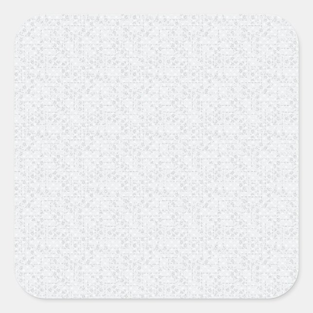 Light Gray Geometric Floral Pattern Square Sticker (Front)