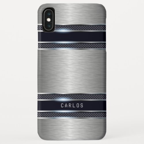 Light_gray geometric metallic background iPhone XS max case