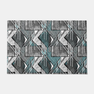 Light gray geometric print. doormat