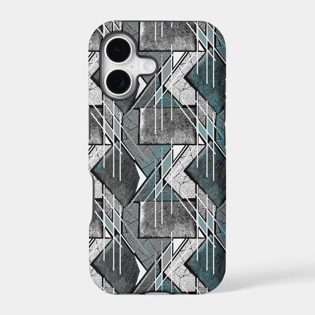 Light gray geometric print.  iphone case (Back)