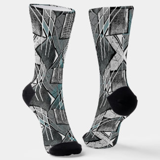 Light gray geometric print. socks