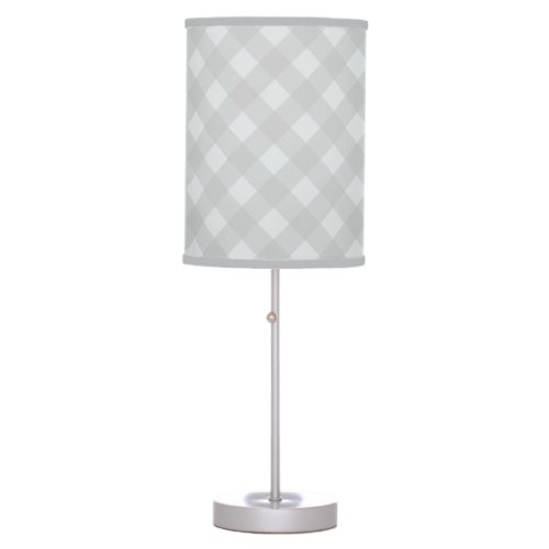 Light Gray Gingham Lamp