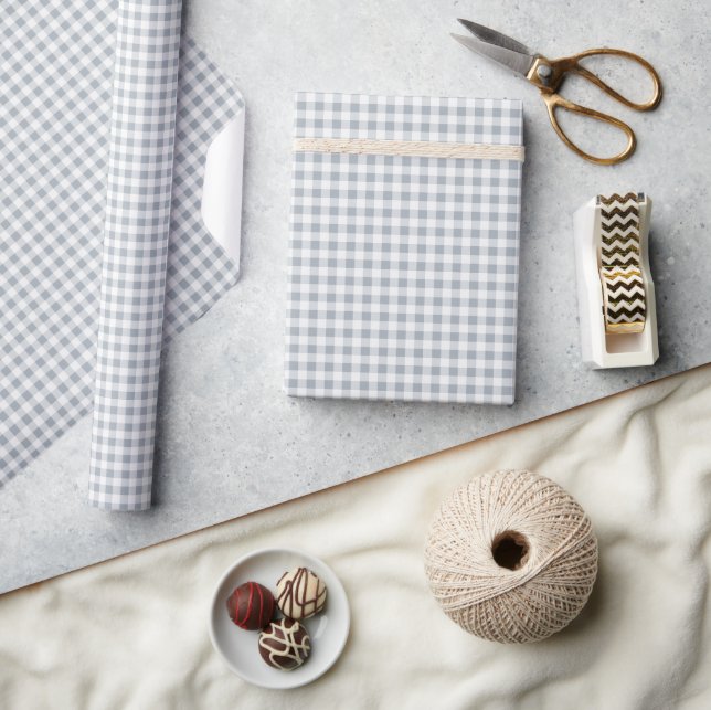 Light gray gingham  wrapping paper (Crafts)