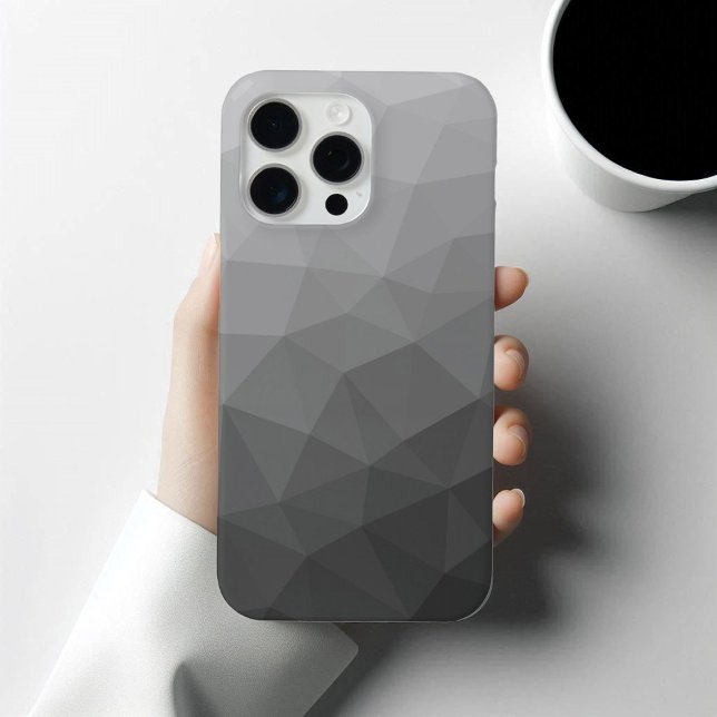 Light gray gradient geometric mesh pattern iphone case (Protect your phone with trendy modern geometric phone case. In many different colors.)