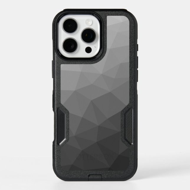 Light gray gradient geometric mesh pattern otterbox iPhone case (Back)