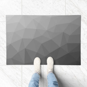 Light gray gradient geometry mesh pattern doormat