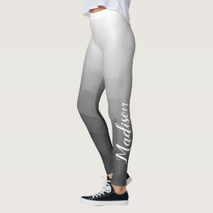 Light gray Gradient Geometry Mesh Pattern Name Leggings