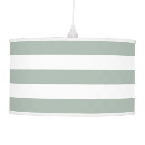 Light Gray Green and White Striped Ceiling Lamp