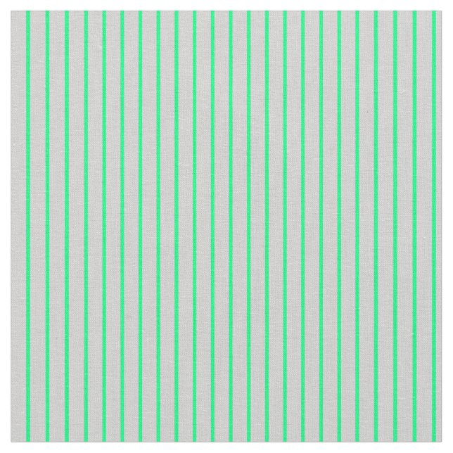 Light Gray & Green Lined/Striped Pattern Fabric (Close Up)