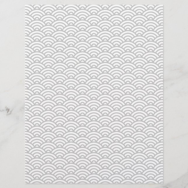 Light gray Japanese wave pattern scrapbook paper (Front)