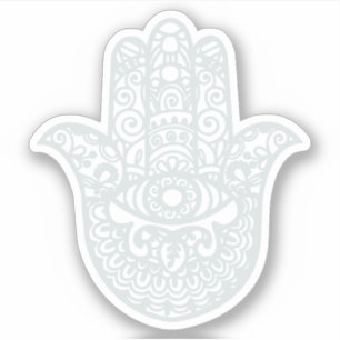 Light Gray Khamsa Hand Good luck Sticker