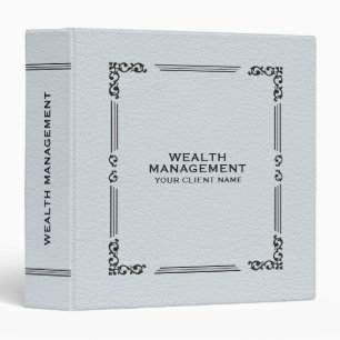 Light Gray Leather Elegant Vintage Black Frame 3 Ring Binder