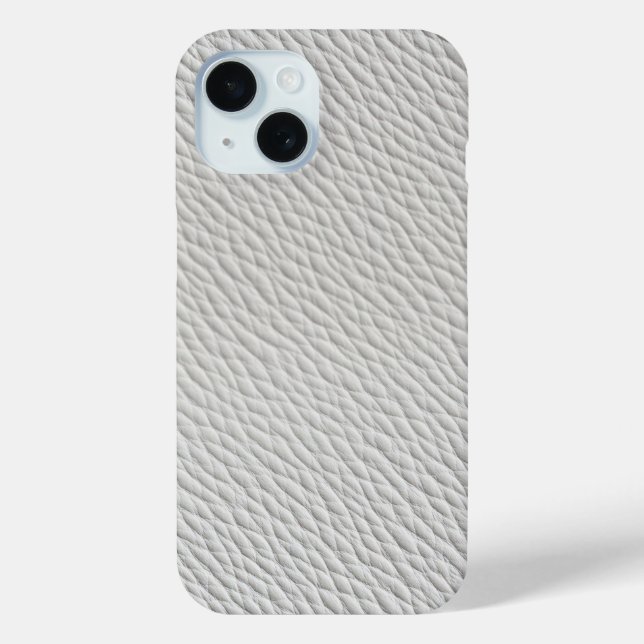 Light Gray Leather Textured Phone Case (Back)