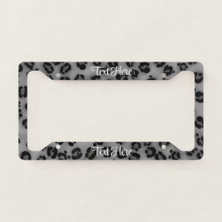Light Gray Leopard Print Personalized License Plate Frame