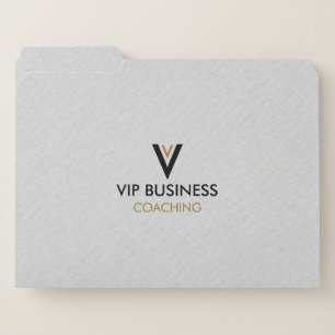 Light gray linen custom logo file folder