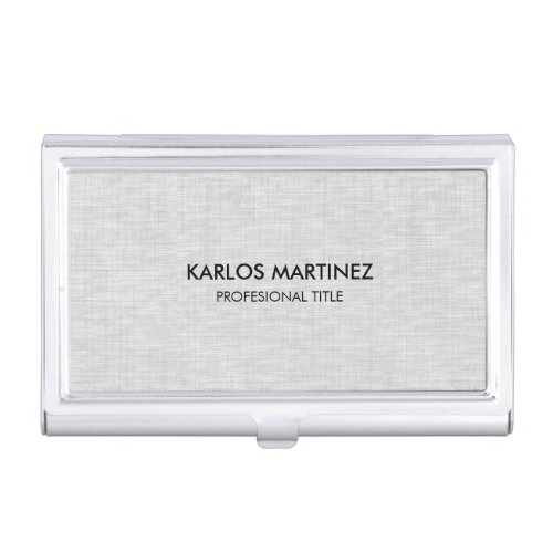 Light Gray Linen Immigration Attorney Business Card Case