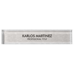 Light Gray Linen Immigration Attorney Desk Name Plate