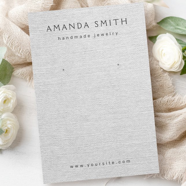 Light gray linen look earring display card (Light gray linen look earring display card)