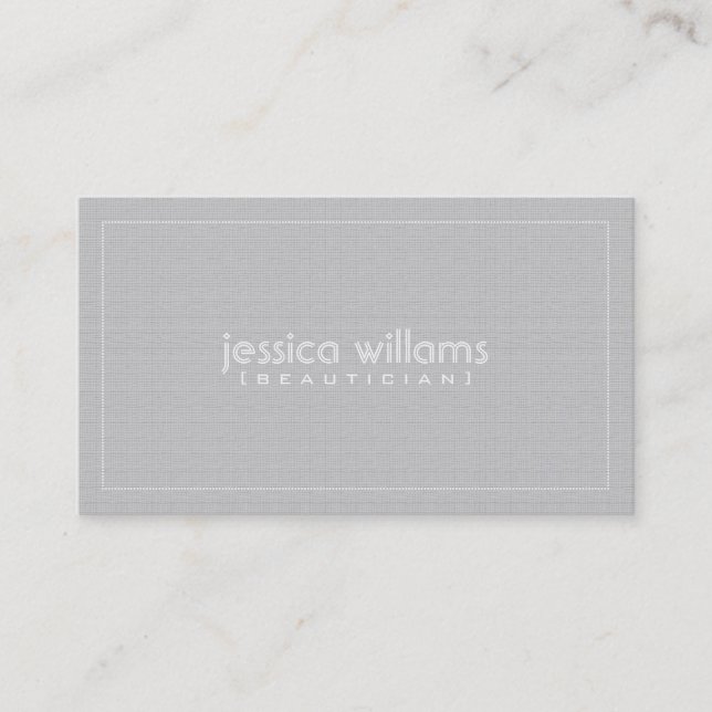 Light Gray Linen Print Business Card (Front)