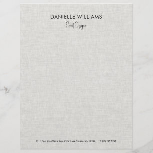 Light gray linen texture Event Designer Letterhead