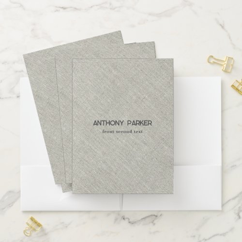 Light Gray Linen Texture Pocket Folder