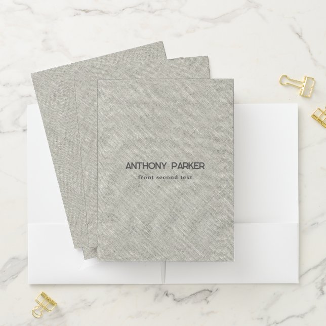 Light Gray Linen Texture Pocket Folder (In Situ)