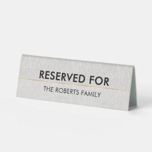 Light Gray Lne Black Typography Reserved Table Tent