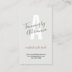 Light Gray Makeup Salon Spray Tan Aftercare Business Card