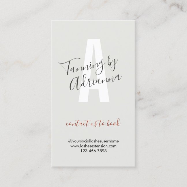 Light Gray Makeup Salon Spray Tan Aftercare Business Card